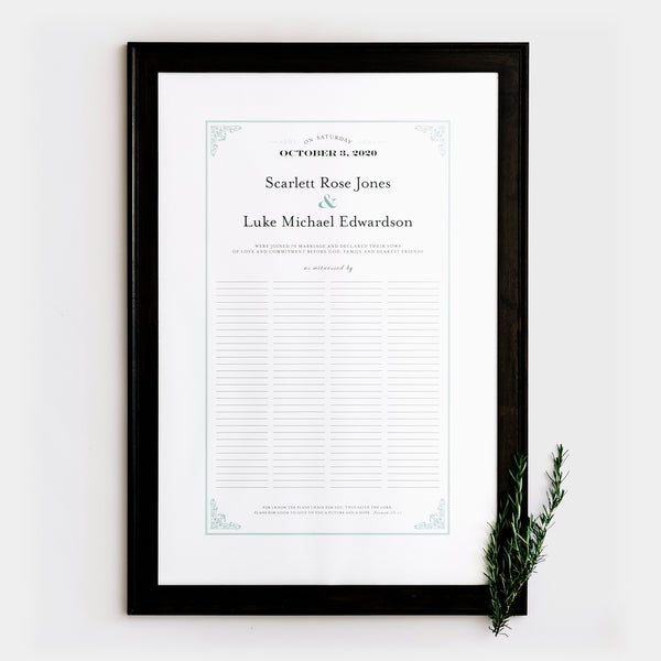 Personalised Classic Script Wedding Guest Book A5 or A4 Choice of Colours 